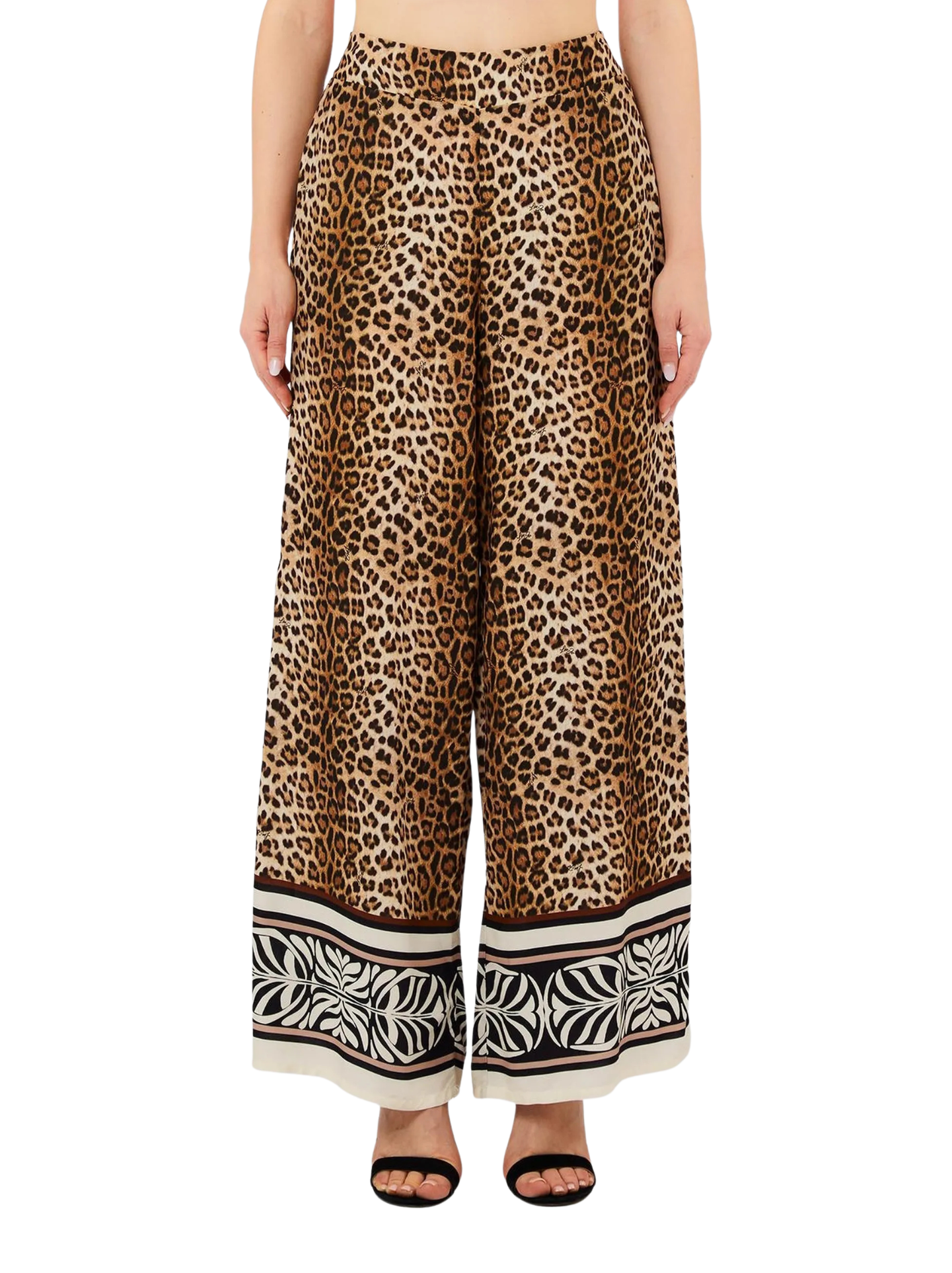 Pantaloni con stampa leopardata
