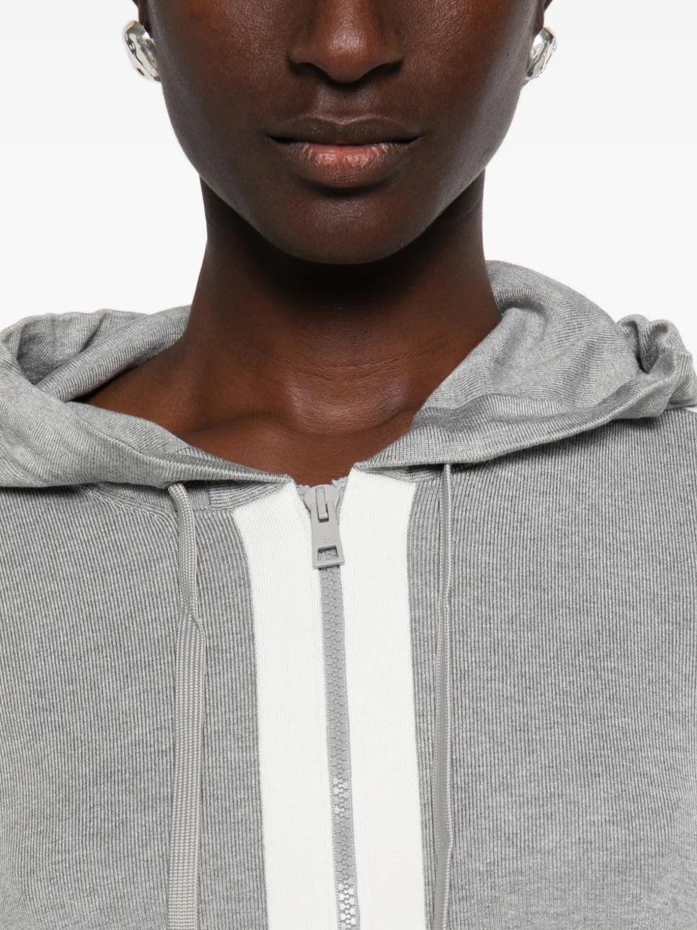 Maglia Elisabetta Franchi Grigio Melange e Avorio