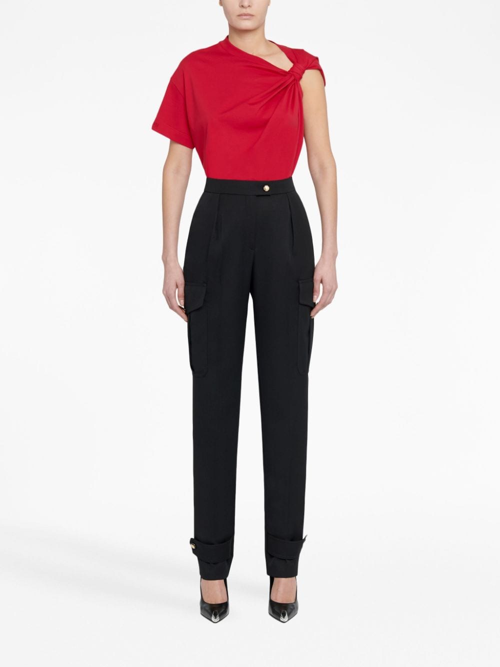 High-waisted trousers