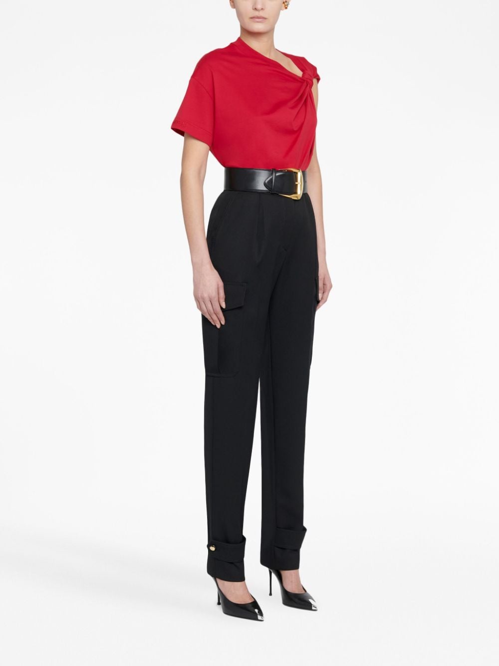 High-waisted trousers