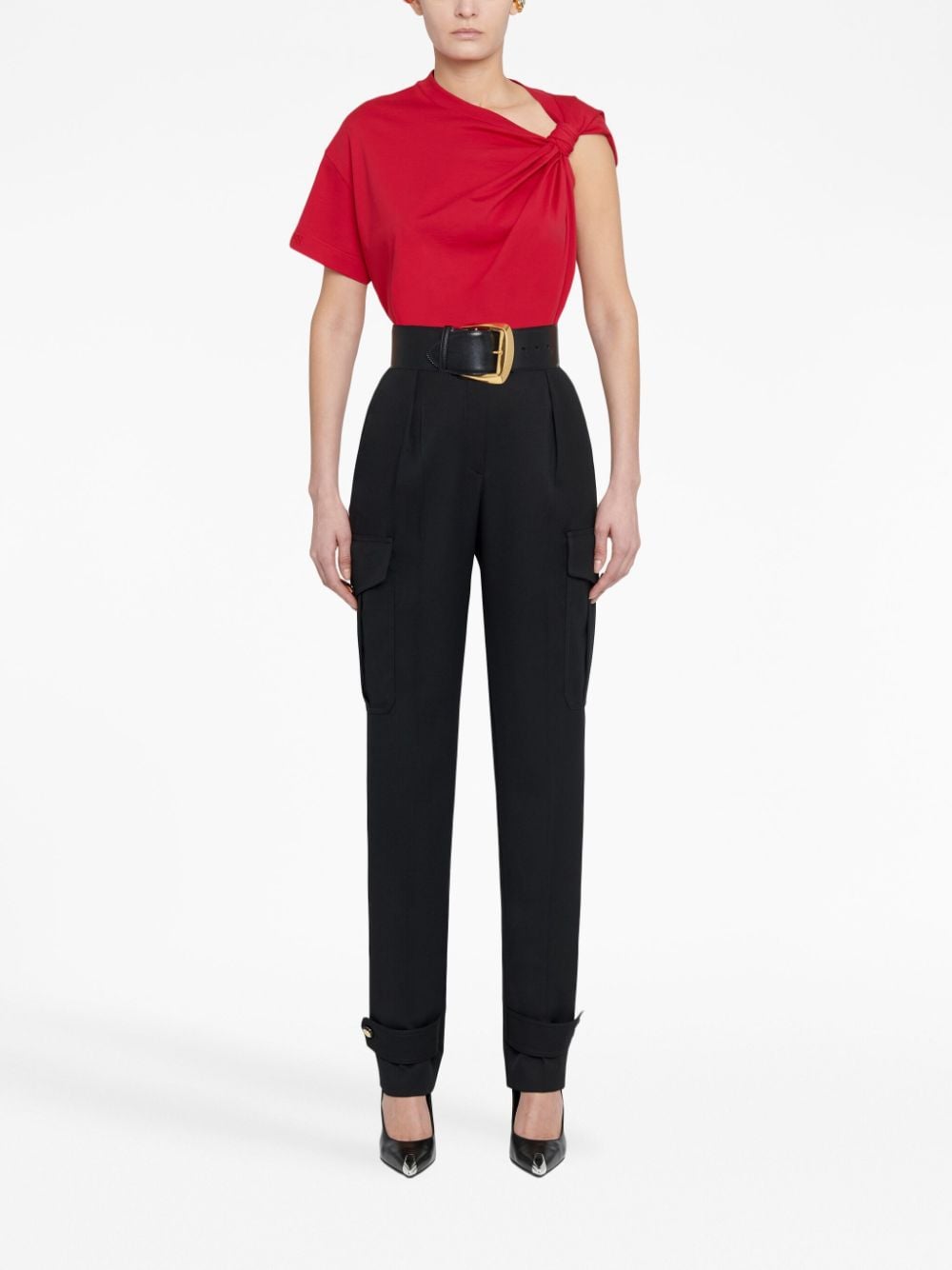 High-waisted trousers