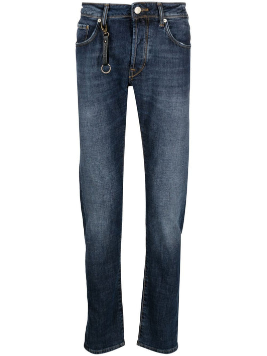 Straight mid-rise jeans