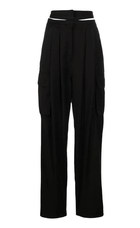 Mid-rise flared trousers