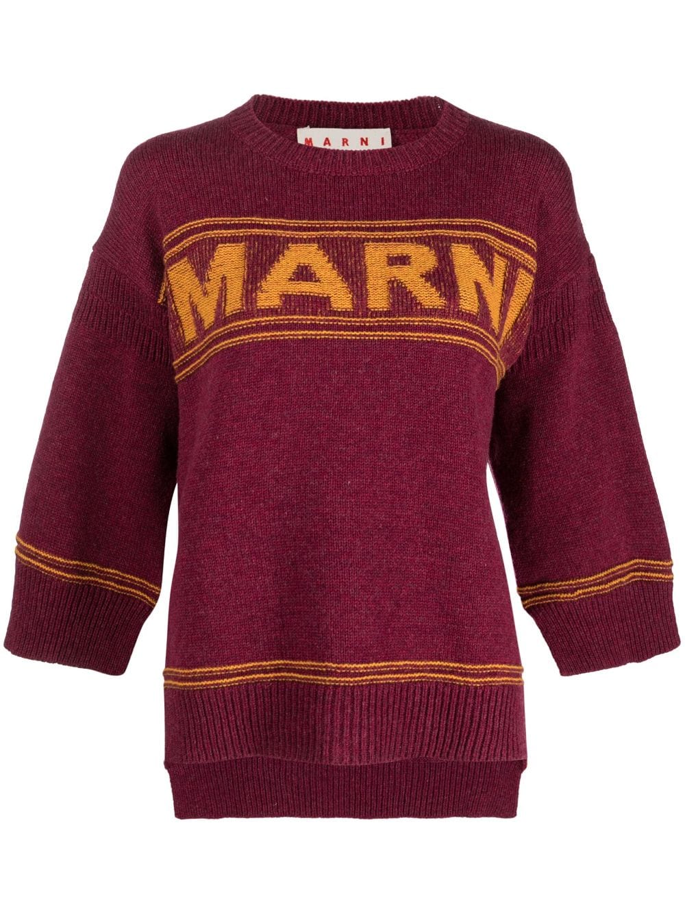 Sweater with intarsia logo