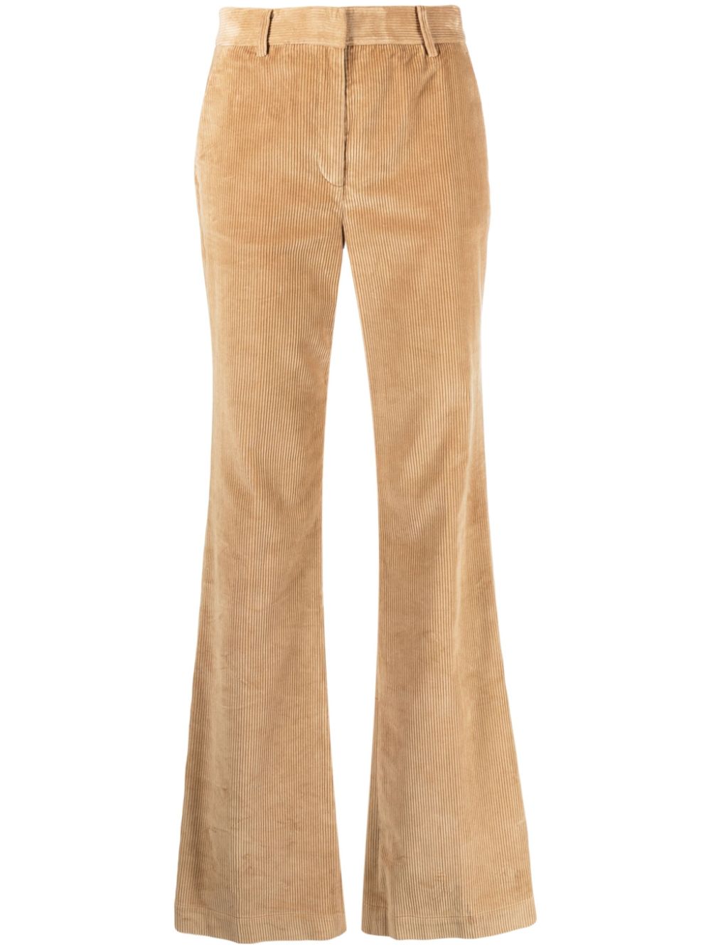 Flared ribbed trousers