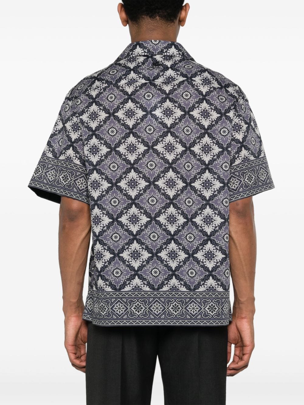 Camicia di cotone stampata con motivo astratto