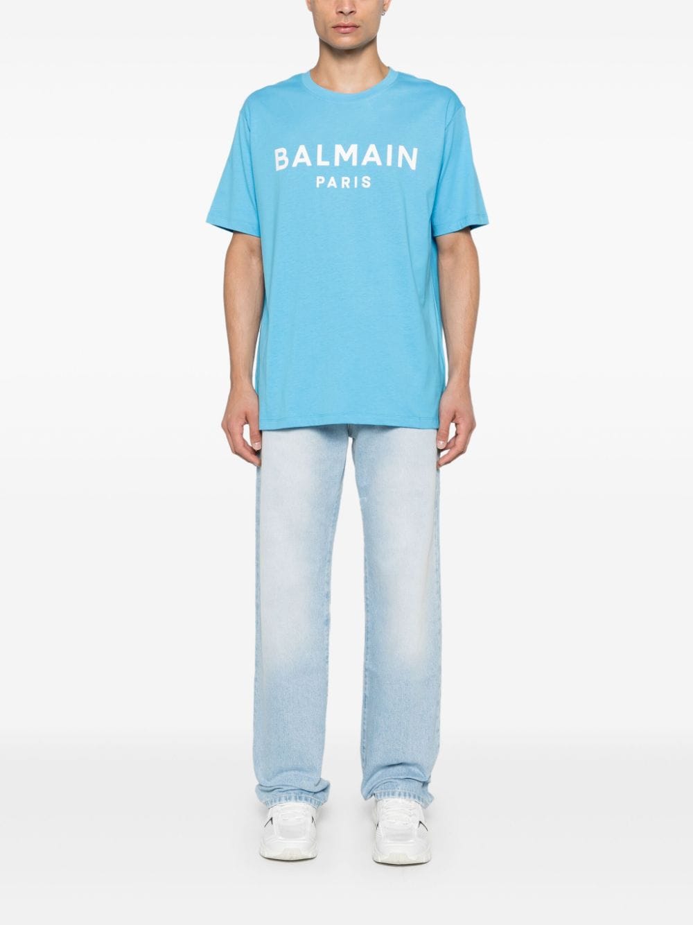 BALMAIN DH0EG000BB73SMEBLEU CIEL/ BLANC