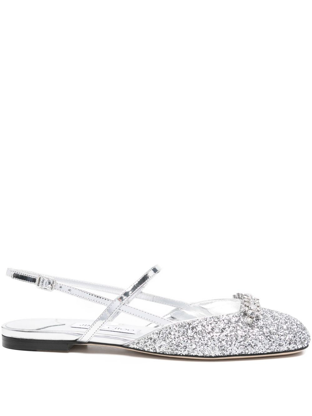 JIMMY CHOO BELINDA SB FLATJDP SILVER/SILVER