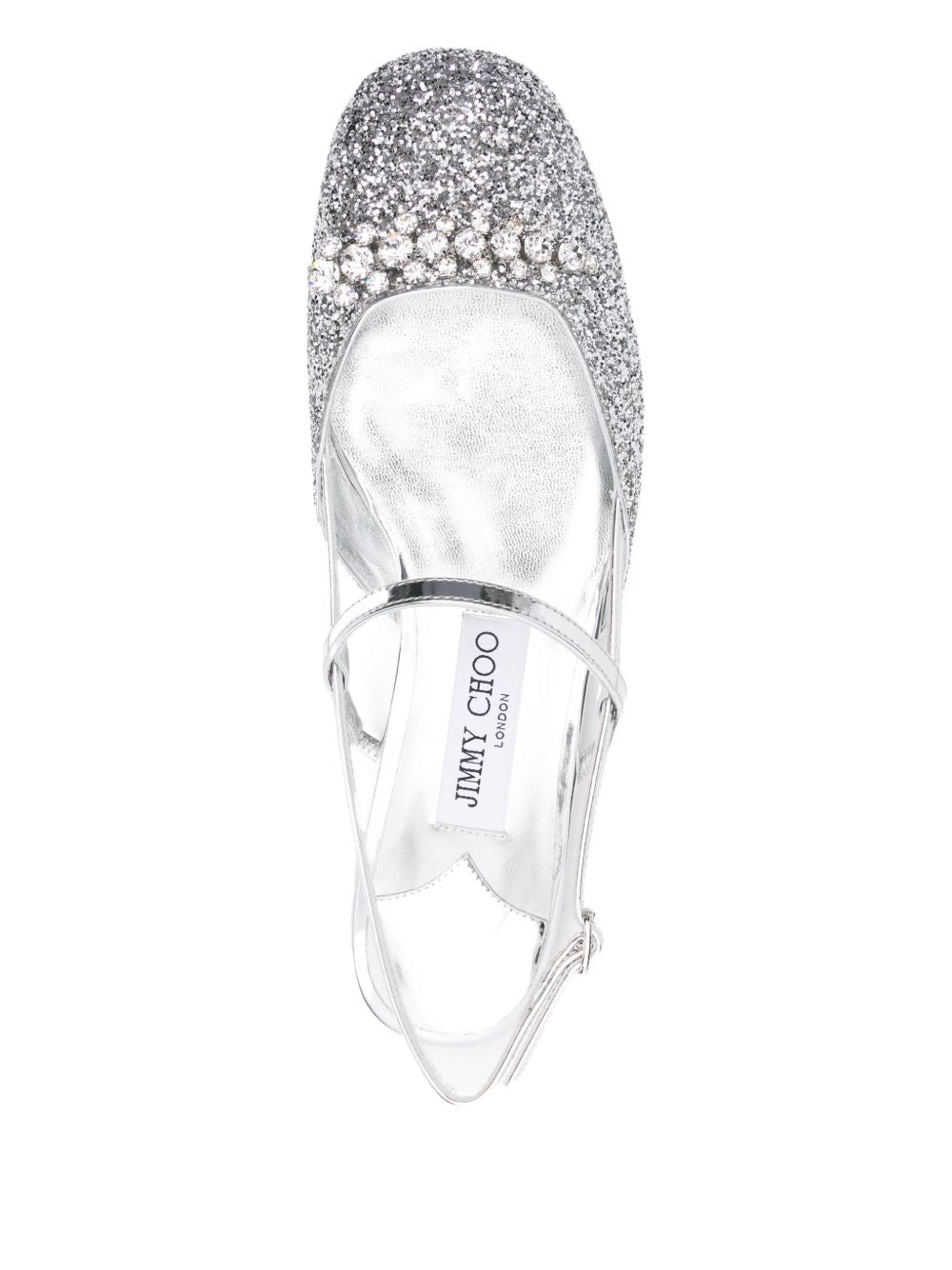 JIMMY CHOO BELINDA SB FLATJDP SILVER/SILVER