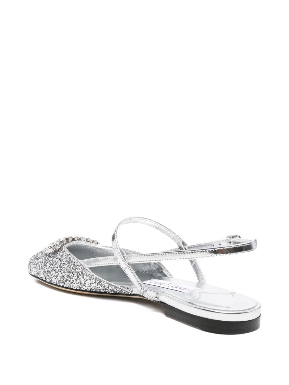 JIMMY CHOO BELINDA SB FLATJDP SILVER/SILVER