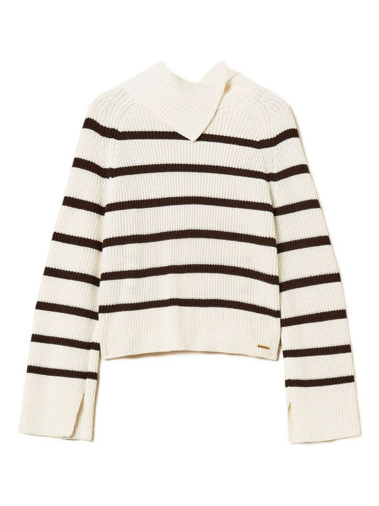 TWINSET U&B 252LI3LCC12727OFF WHITE/CHOCAOLATE