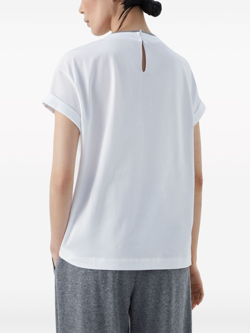 T-shirt con orlo a contrasto 