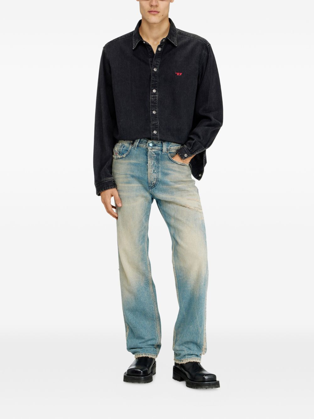 Jeans con effetto schiarito D-Macs 