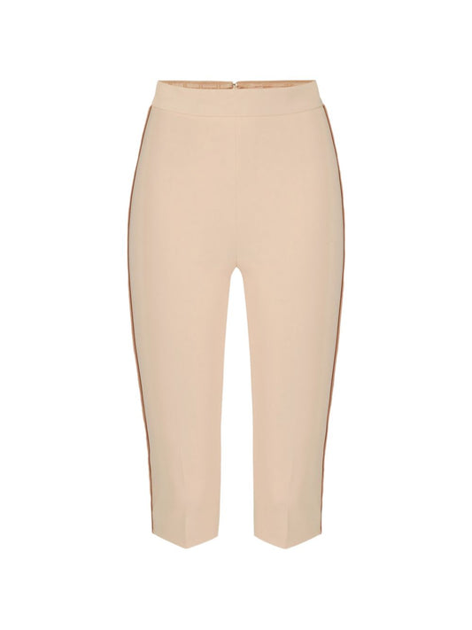 Pantaloni crop con bordo a contrasto 
