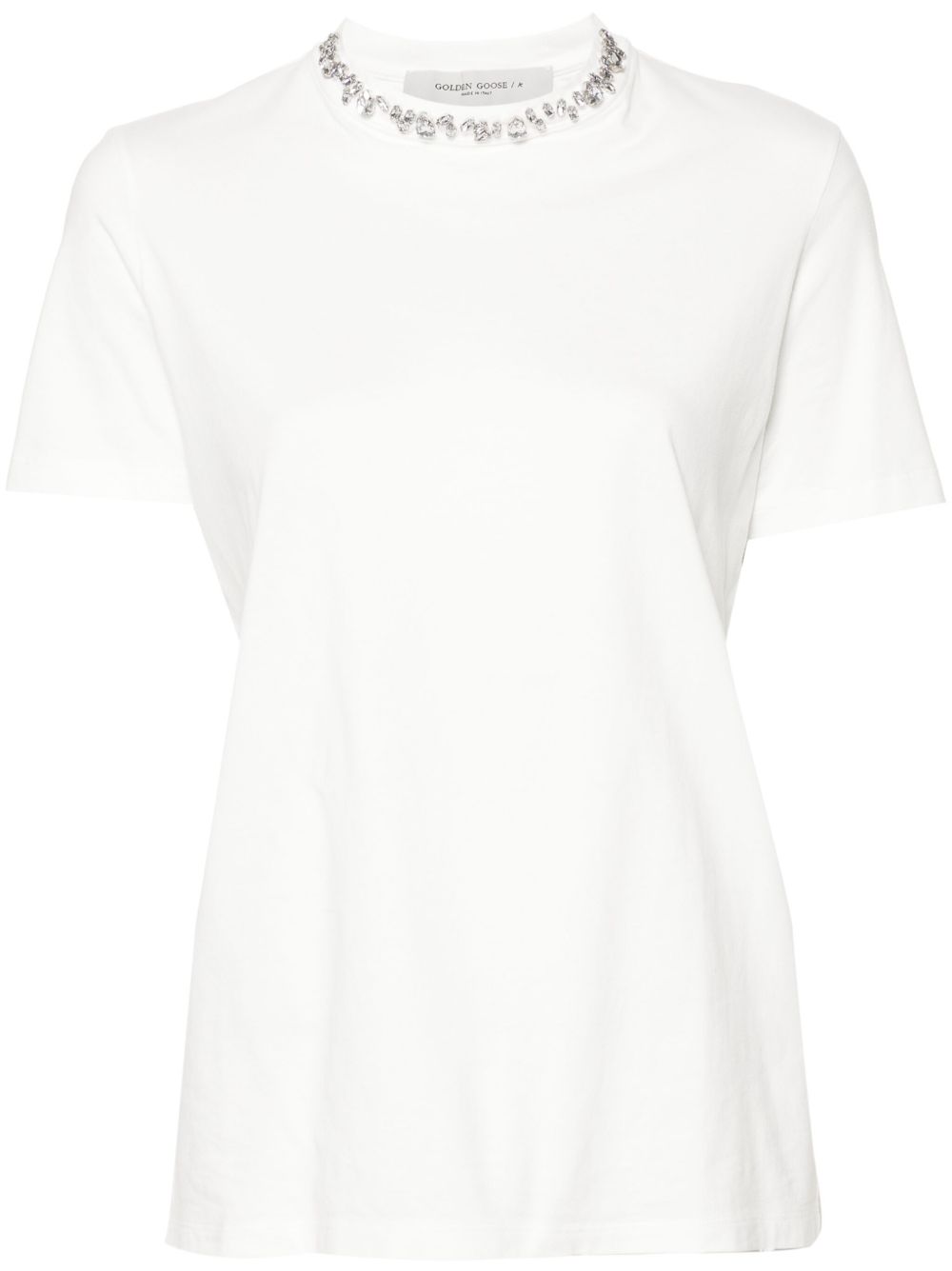 T-shirt con strass GWP01220P00067310363 GOLDEN GOOSE