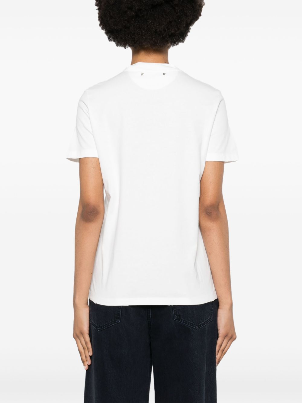 T-shirt con strass GWP01220P00067310363 GOLDEN GOOSE
