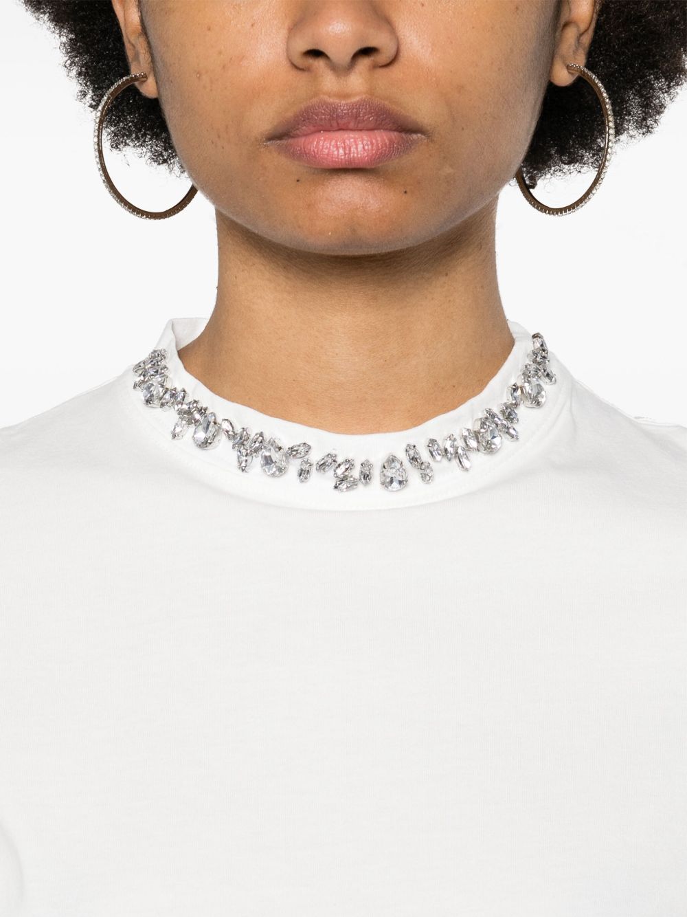 T-shirt con strass GWP01220P00067310363 GOLDEN GOOSE