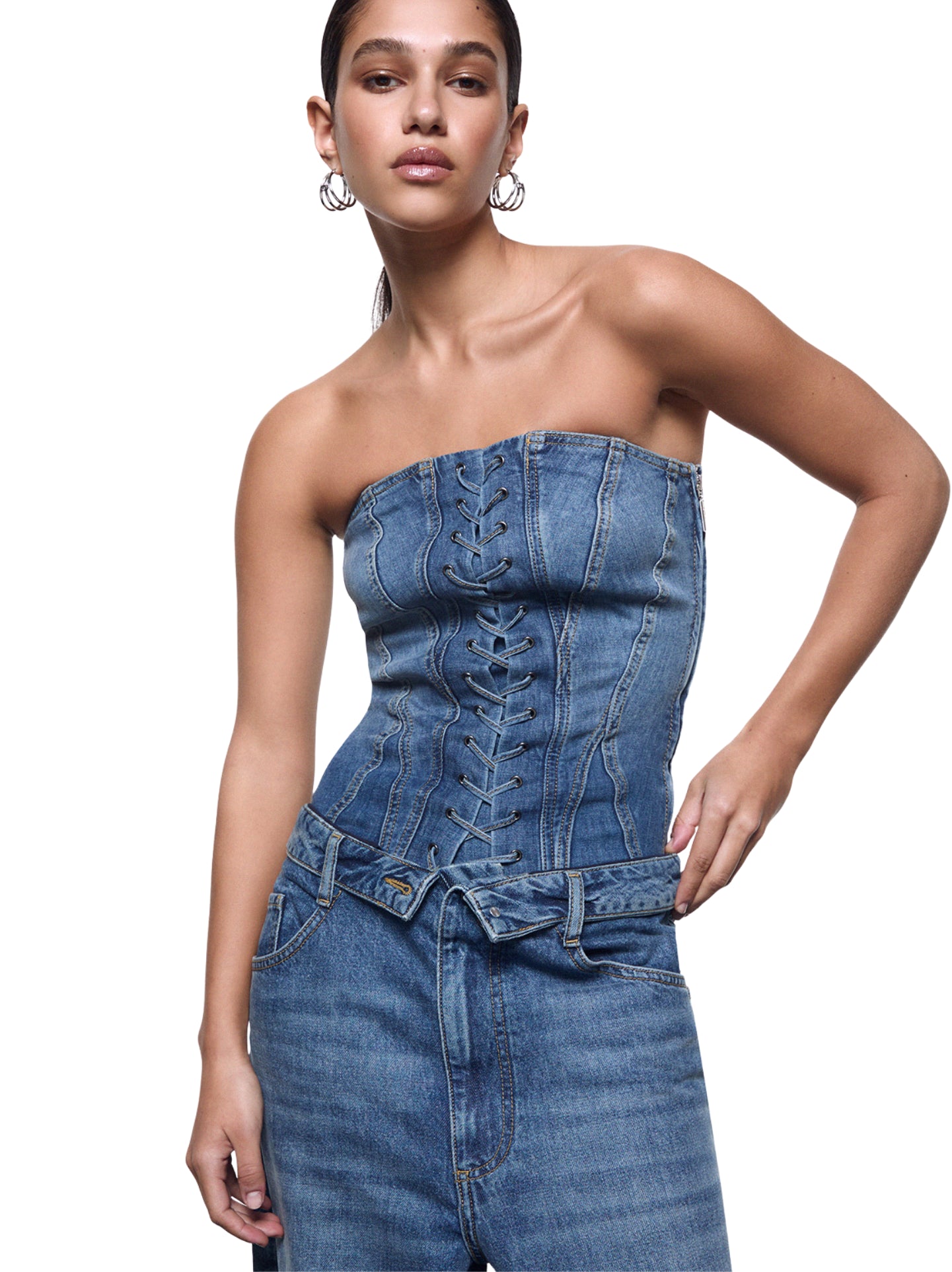 Top bustier in denim 