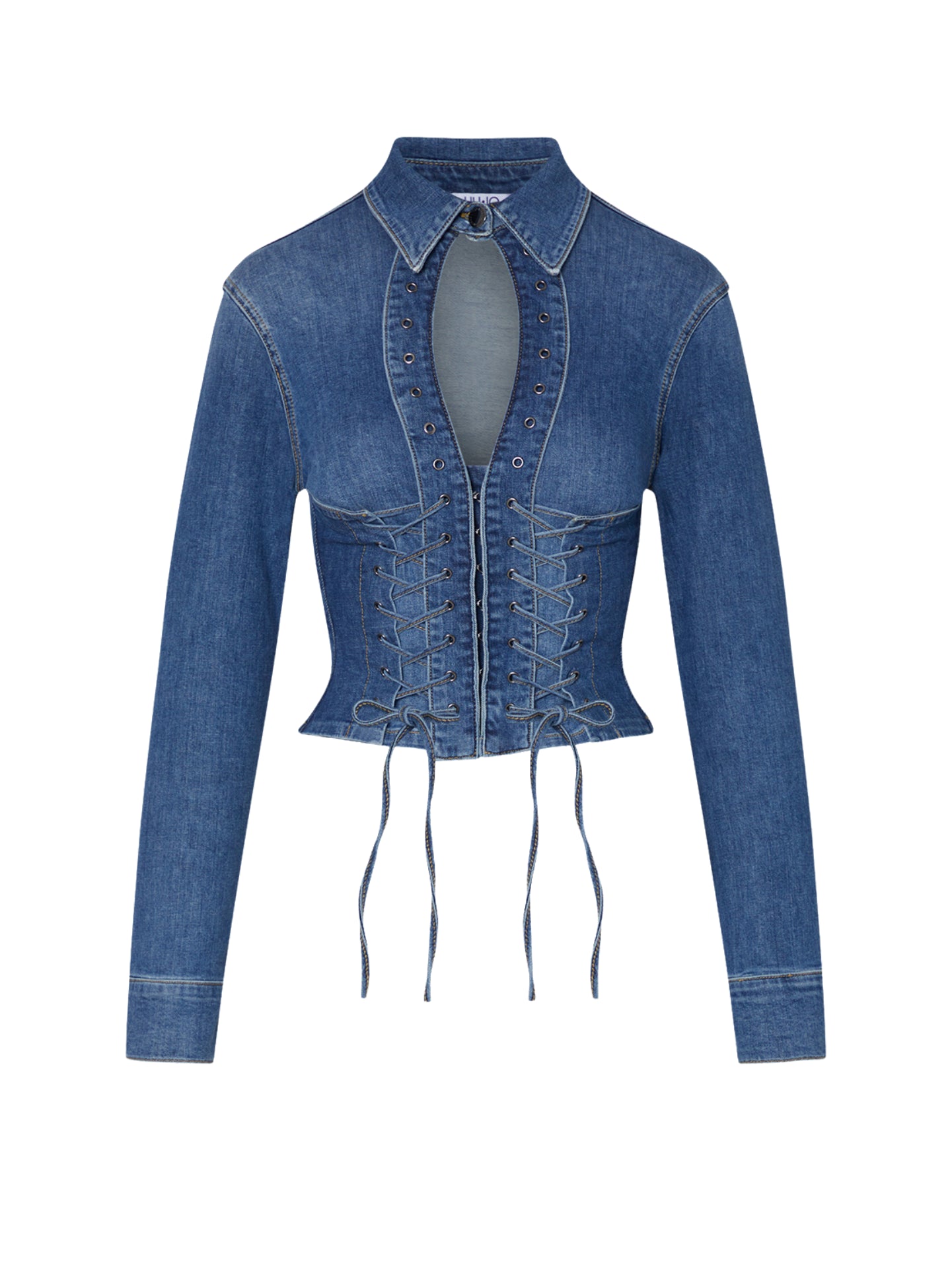 Camicia in denim con stringhe 