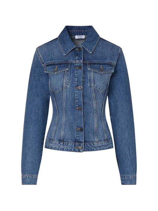 Giacca in denim con stringhe 