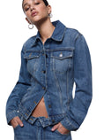 Carica l'immagine nel visualizzatore della galleria, Giacca in denim con stringhe 
