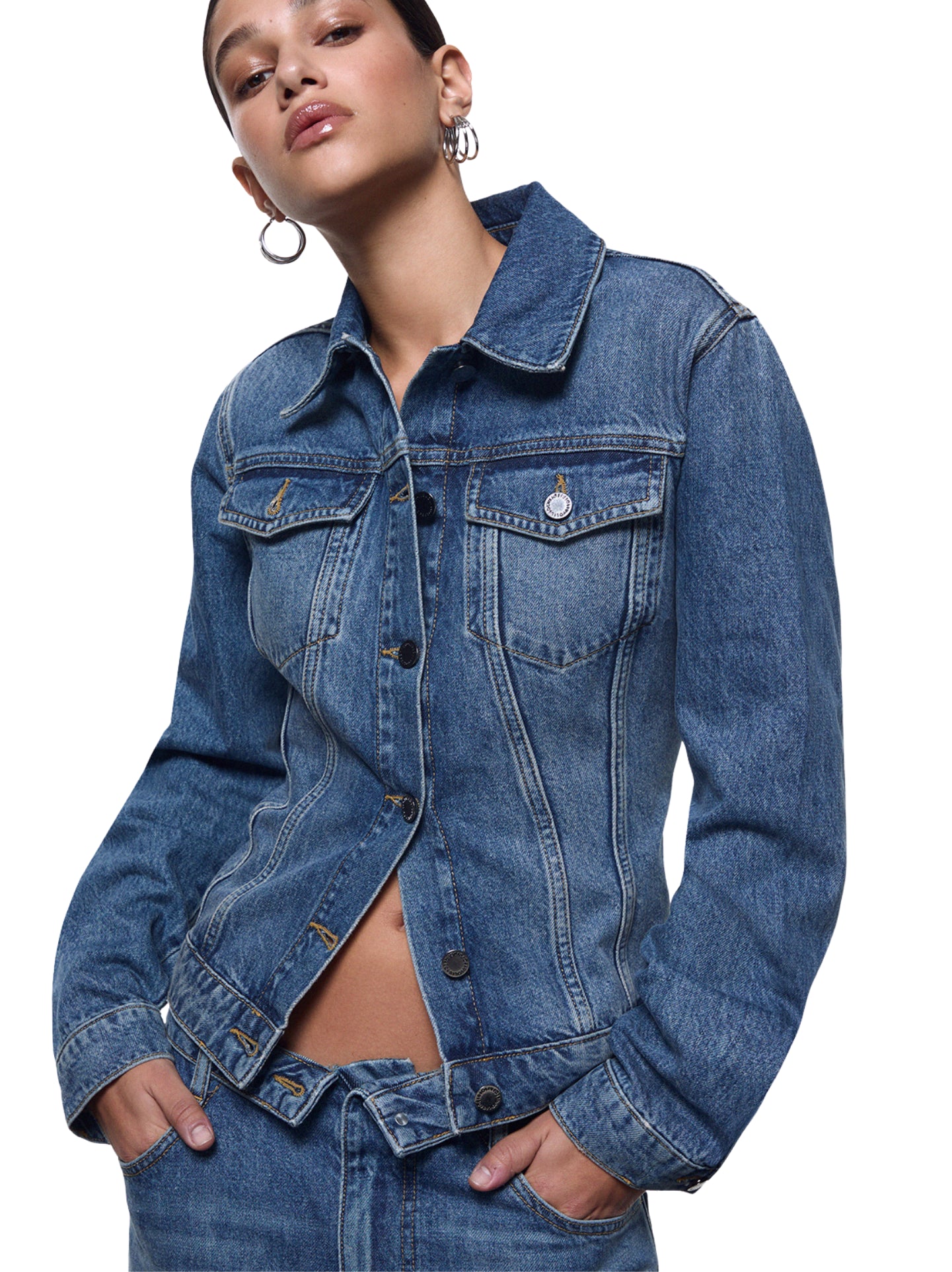 Giacca in denim con stringhe 