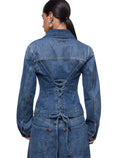 Carica l'immagine nel visualizzatore della galleria, Giacca in denim con stringhe 
