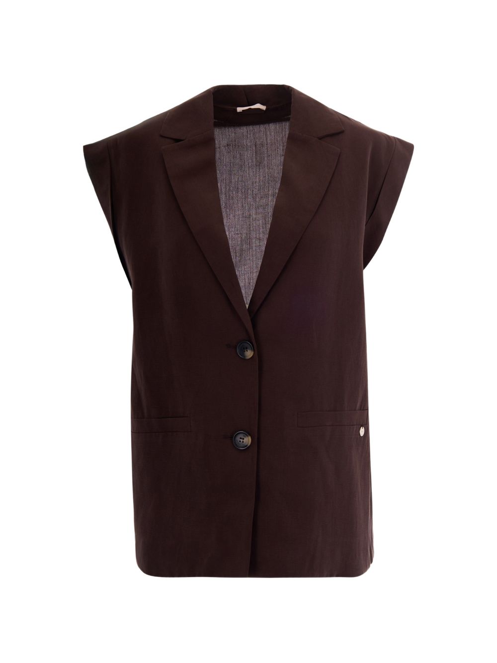 giacca senza maniche con revers a tacca 