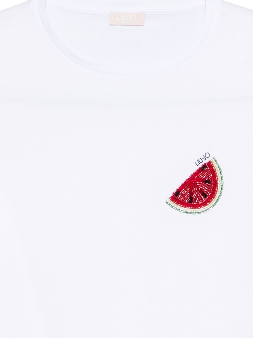 T-shirt girocollo con ricamo 