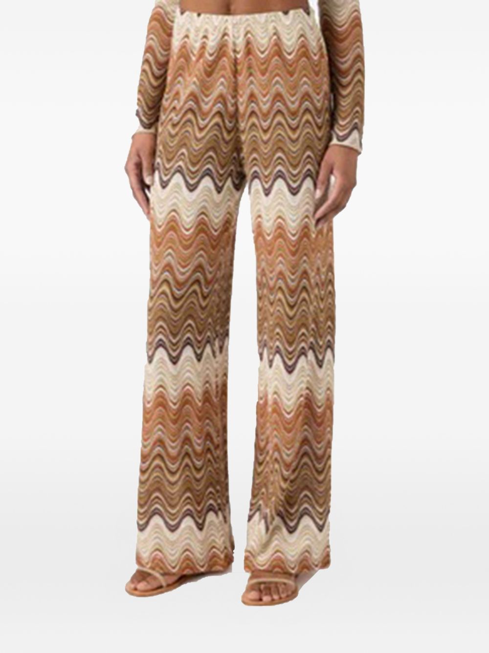 Pantaloni con motivo ondulato 