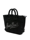 Carica l'immagine nel visualizzatore della galleria, Borsa tote sfrangiata impreziosita da strass, stile vanity 
