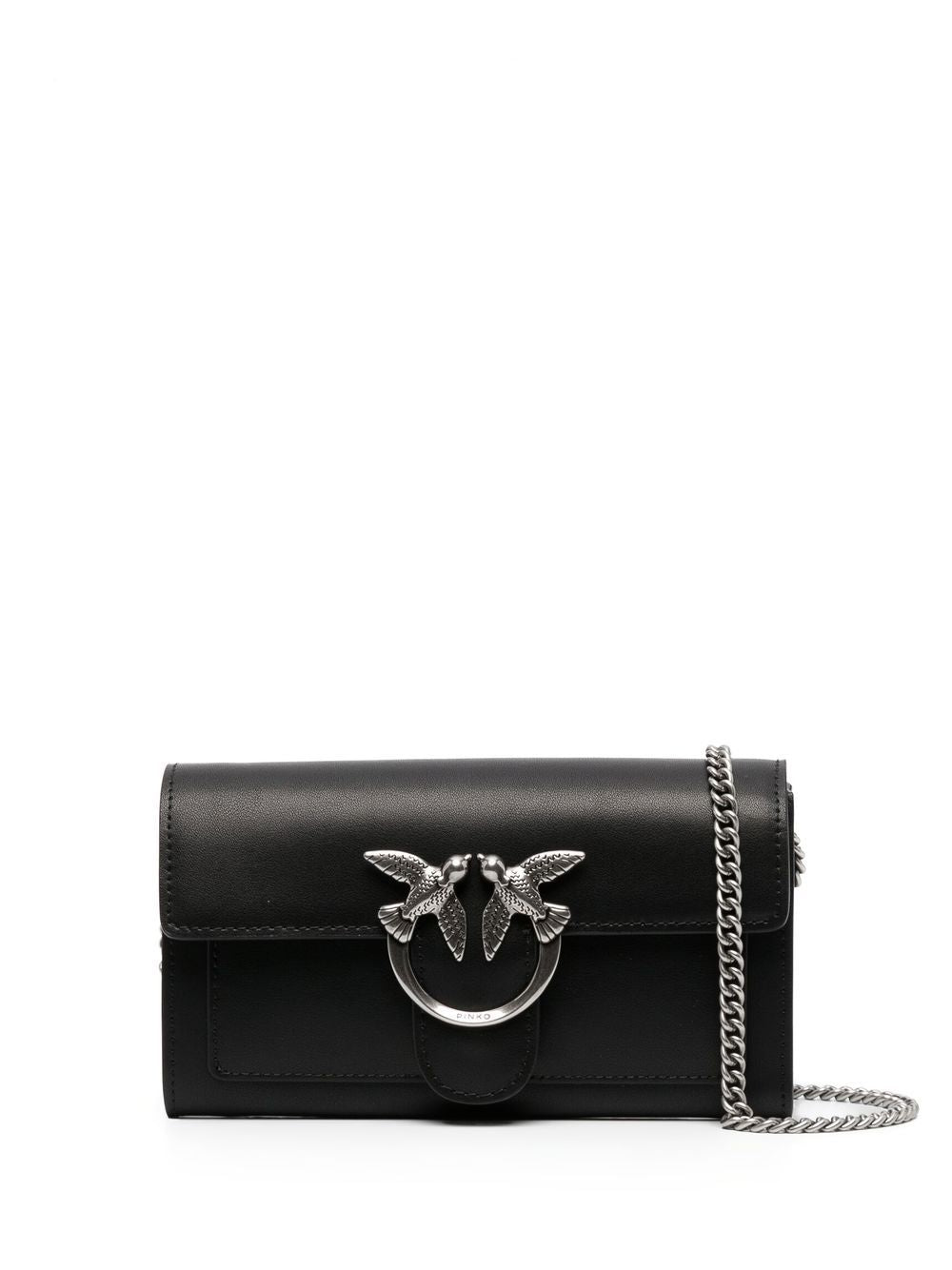 Borsa a tracolla con placca logo 