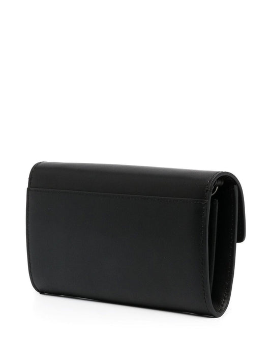 Borsa a tracolla con placca logo 