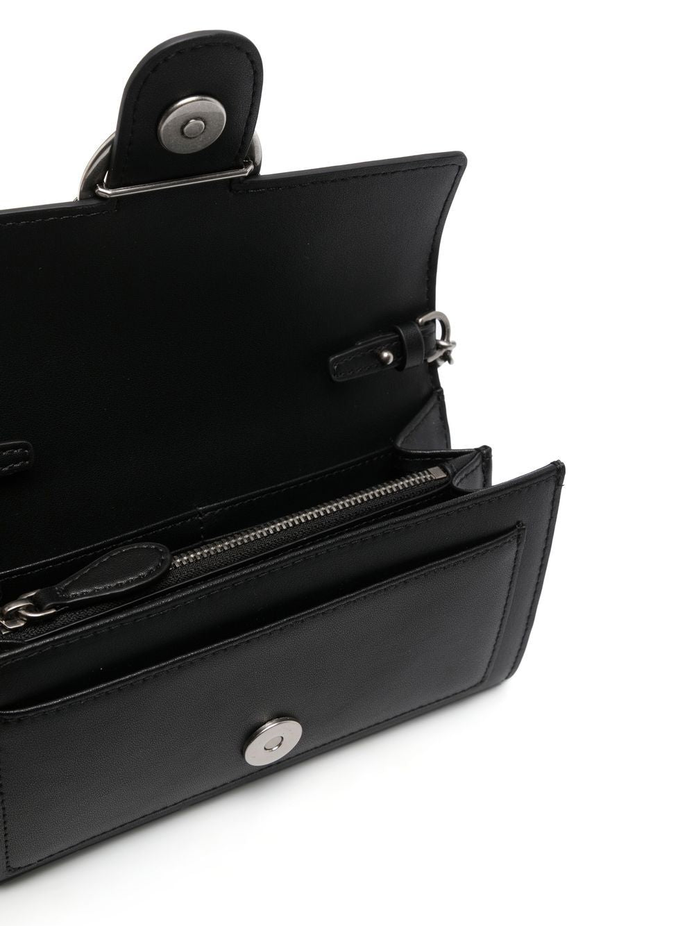 Borsa a tracolla con placca logo 