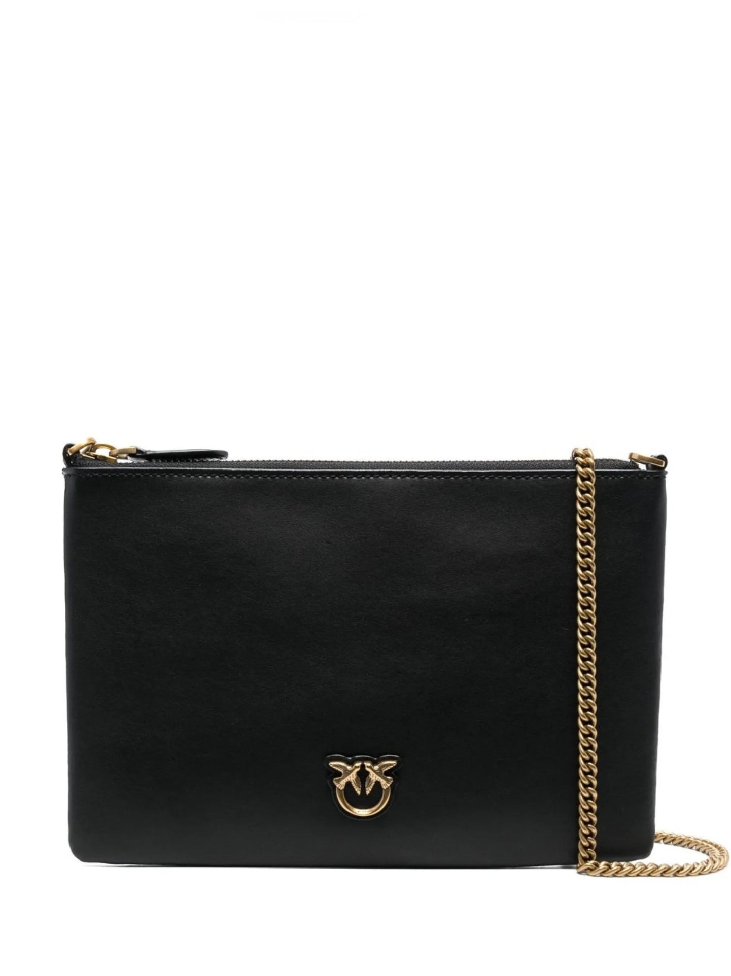 Borsa a tracolla con placca logo 