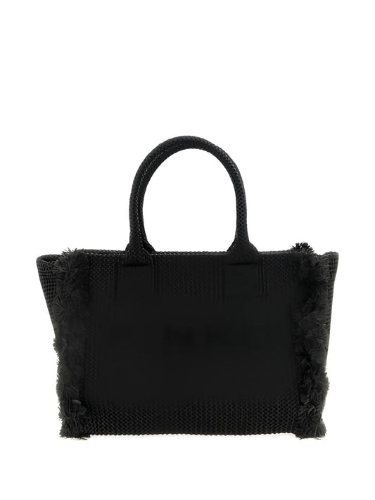 borsa tote con frange effetto rafia 