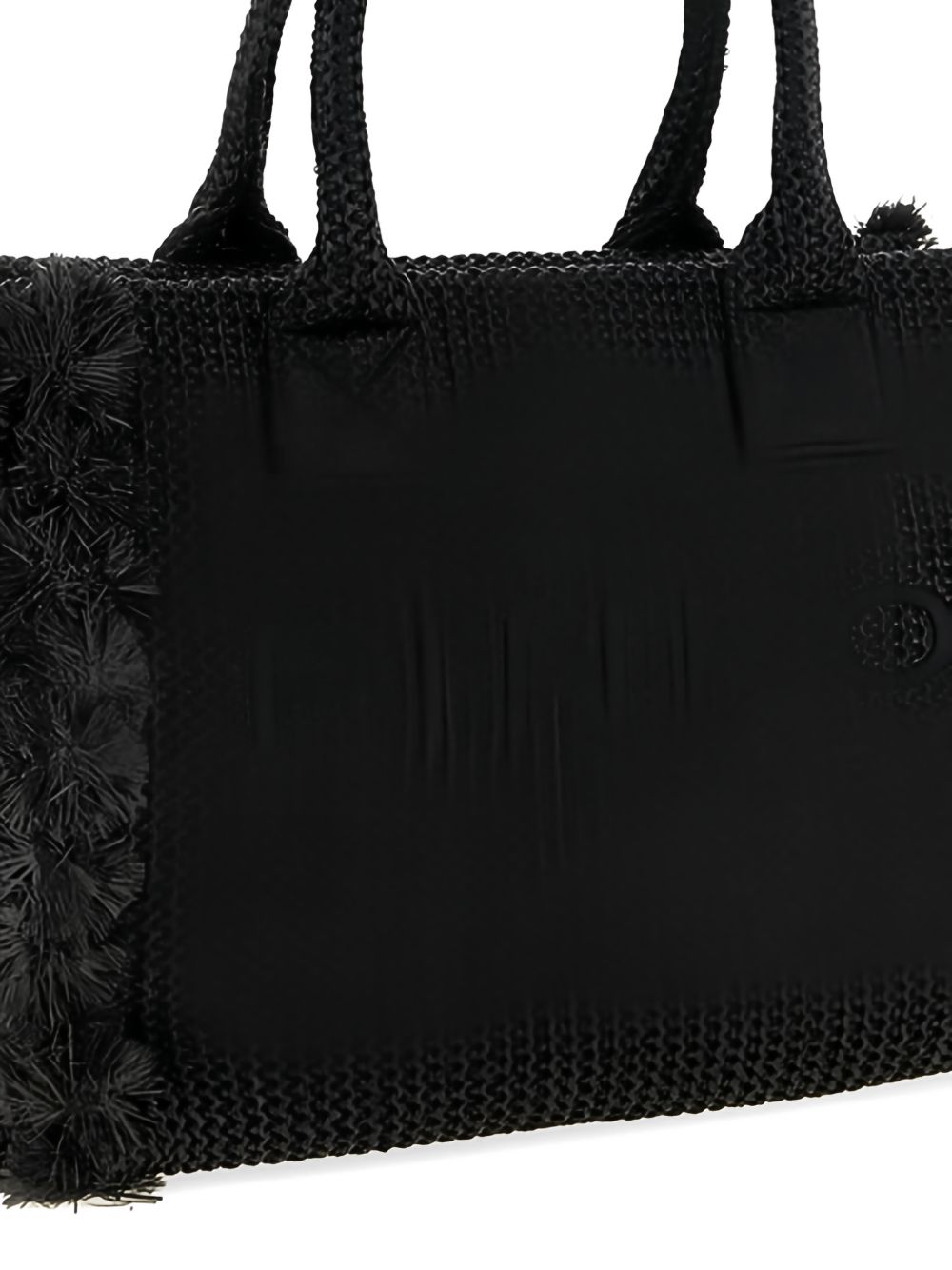 borsa tote con frange effetto rafia 
