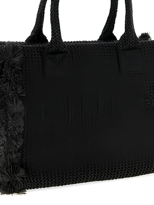 borsa tote con frange effetto rafia 