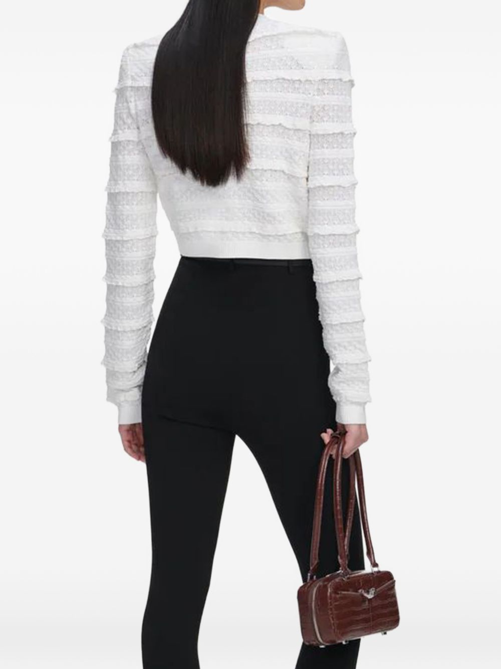 Cardigan con lavorazione pointelle 