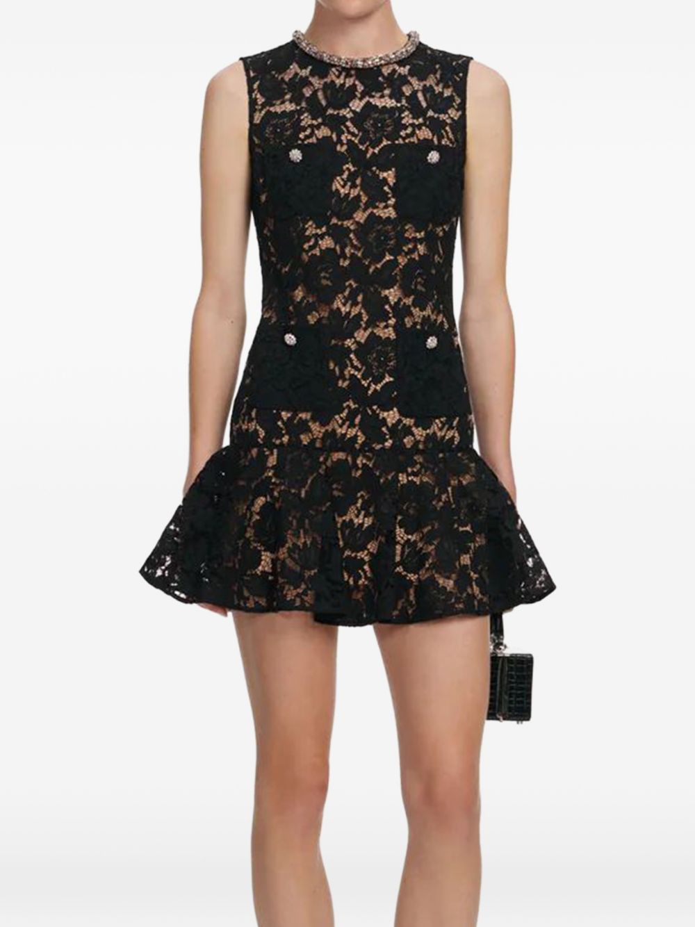 Abito corto con cristalli 