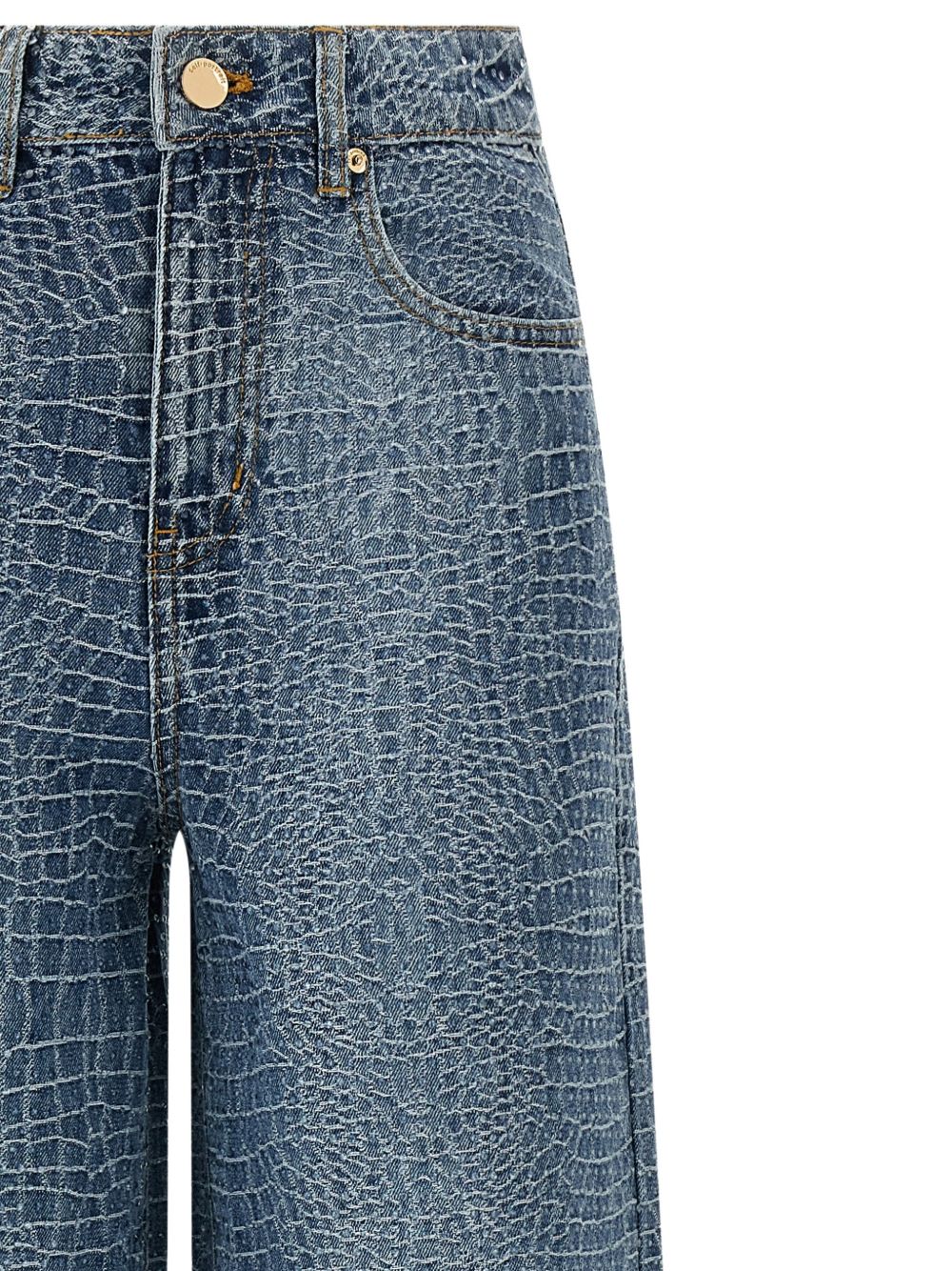 Jeans con effetto coccodrillo 