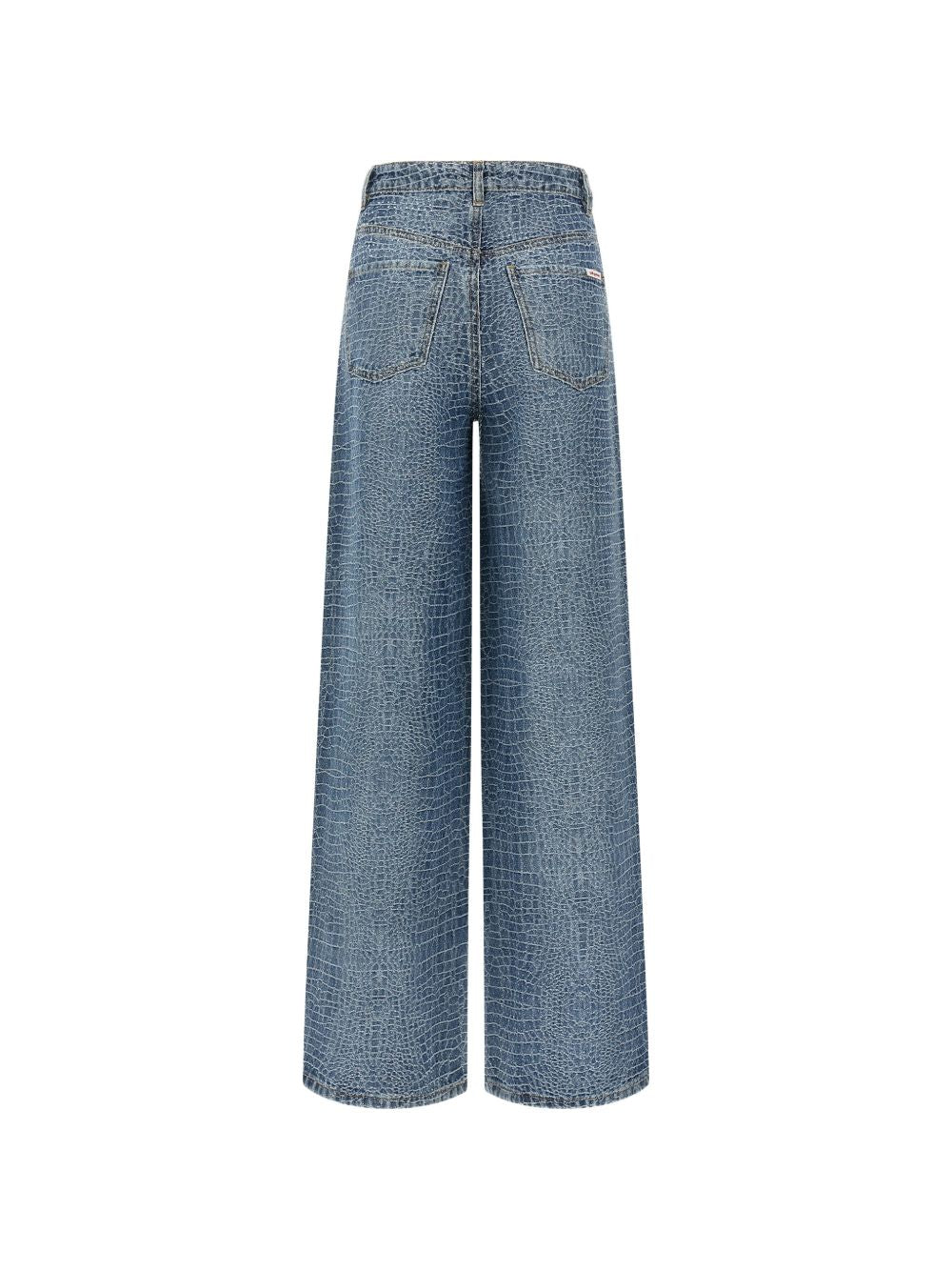 Jeans con effetto coccodrillo 