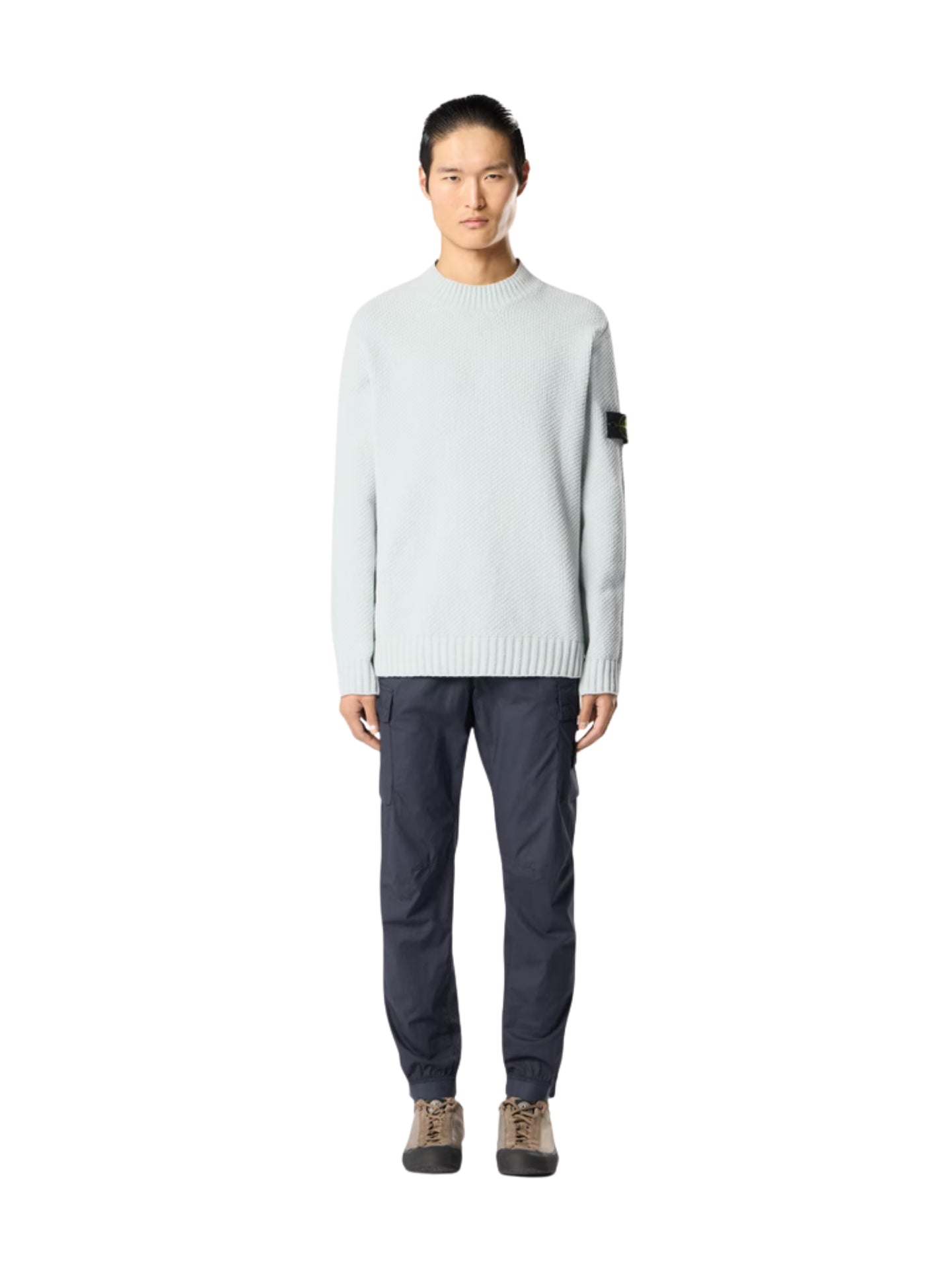 Pantalone cargo vestibilità regular tapered con vita elasticizzata 