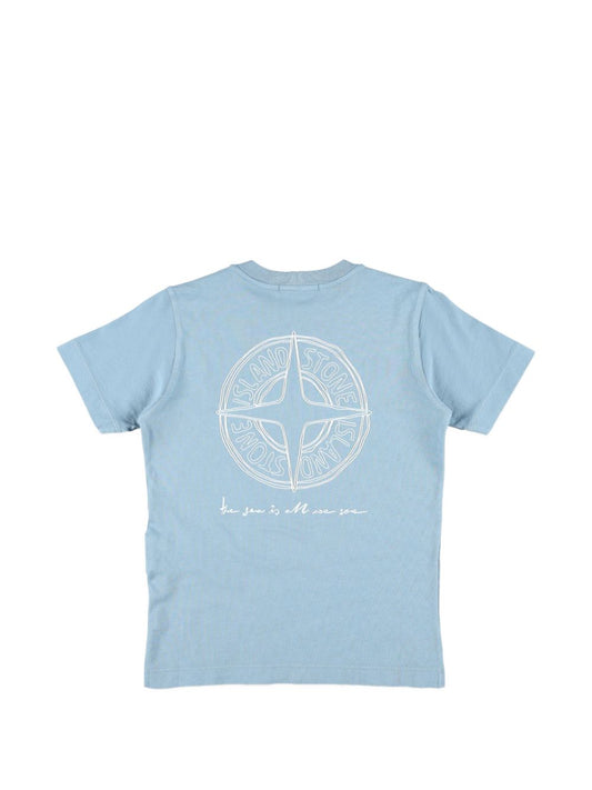T-shirt con logo e motivo bussola 