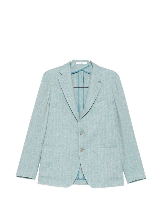 blazer con motivo a spina di pesce 
