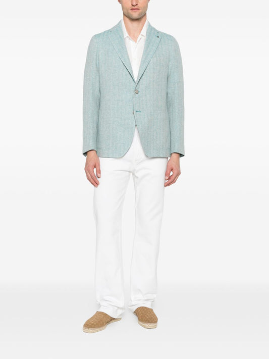 blazer con motivo a spina di pesce 