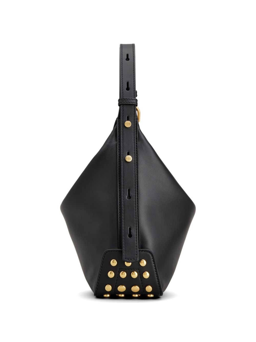 borsa tote in pelle con borchie metalliche 