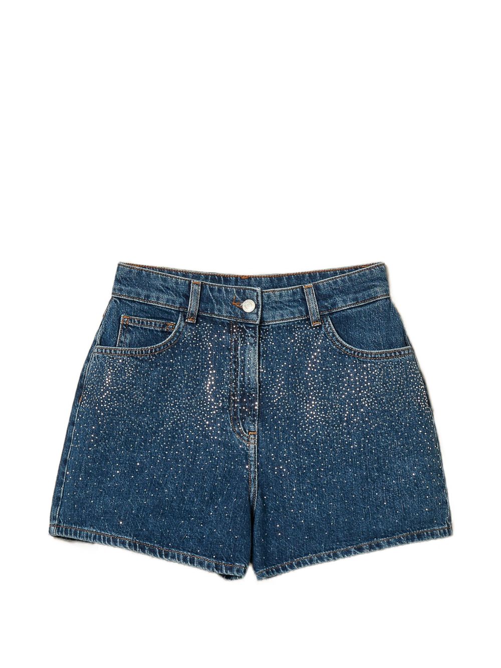 Shorts denim con strass 