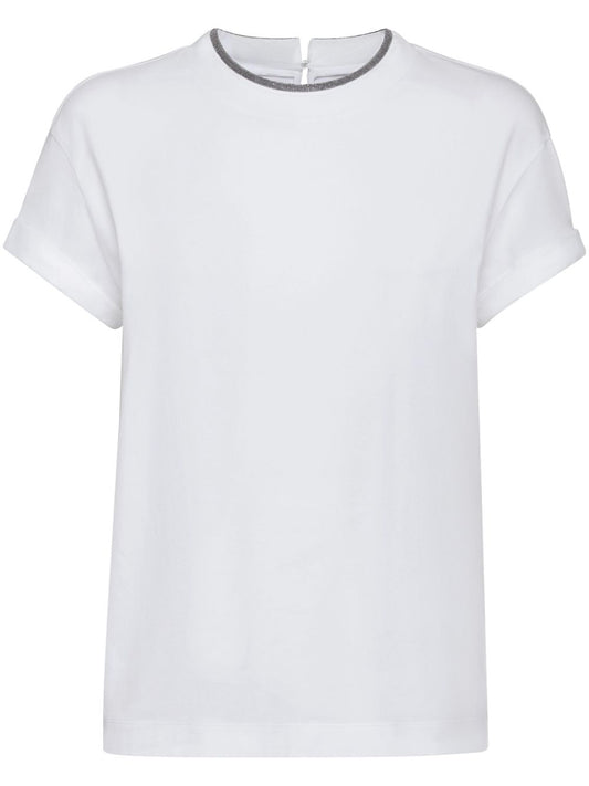 T-shirt con orlo a contrasto 