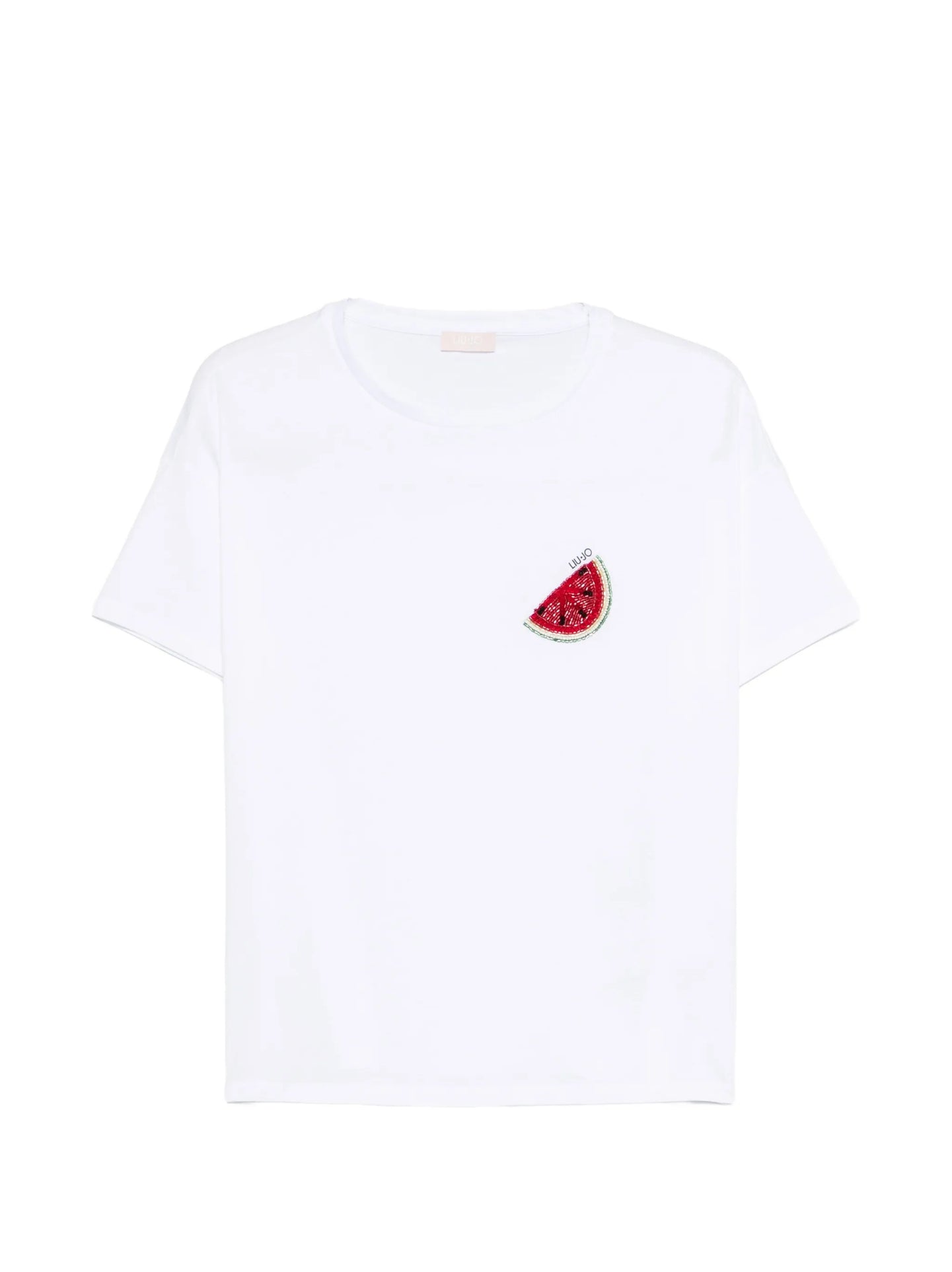 T-shirt girocollo con ricamo 